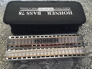 HOHNER Bass 78 orchestral harmonica, excellent in case
