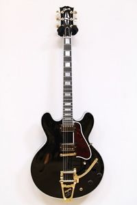 Free Shipping New Gibson Memphis ES-355 Ebony Gloss Bigsby / Ebony Gloss 2016