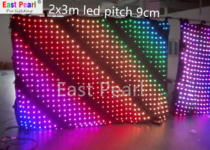 P9cm 2x3m led video curtain/screen SD/remote/dj booth/motion drape/wedding/shows