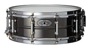 Pearl STA1450BR 14 x 5 Inches Sensitone Snare Drum - Beaded Black Nickel over