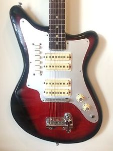 1966 Pleasant Lafayette Deluxe Electric Guitar in Redburst Finish