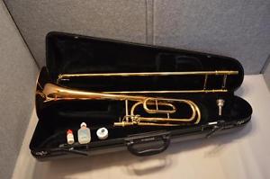 YAMAHA YSL-446G INTERMEDIATE TROMBONE WITH F ATTACHMENT - EXCELLENT CONDITION