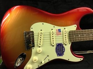 Fender American Deluxe Stratocaster Strat W/HSC Sunset Metallic Locking Tuners
