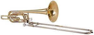TROMBON INSTRUMENTO VIENTO SACABUCHE BAJO BASS Bb F Gb D SET MALETA BOQUILLA