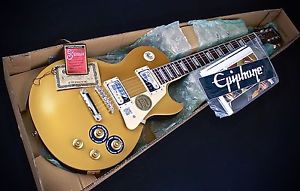 2015 EPIPHONE LIMITED EDITION CUSTOM SHOP LES PAUL TRADITIONAL PRO GOLD TOP NOS!