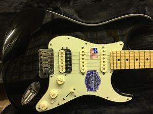 Fender American Deluxe Stratocaster HSS Shawbucker Strat Black W/HSC