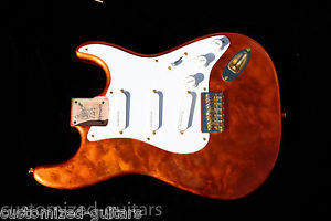 Warmoth Stratocaster Body Tangerine over 23K Gold Leaf w/Fender Clapton Midboost