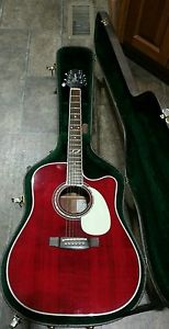 Takamine JJ325SRC John Jorgenson Signature Acoustic/Electric Guitar Red w/ Case