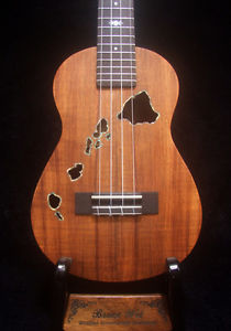 Bruce Wei Curly Hawaiian Koa Concert Ukulele The Islands Soundhole  UG15-2029