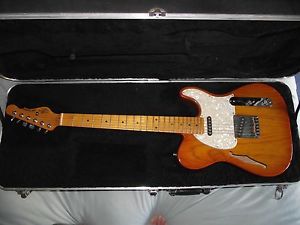 G&L USA Asat Classic Semi-Hollow Thinline Tele Electric Guitar Amberburst