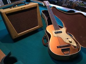 Original 1950's Harmony Stratotone H-44 W/Case and Tube Amp