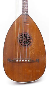 HISTORICAL ANTIQUE ALTE BASS LAUTE LUTH LUTE DOPPELHALS NO GITARRE Old GUITAR