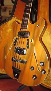 Vintage Original 1968 Fender Coronado II Hollowbody Bass Guitar Wildwood w/ Case