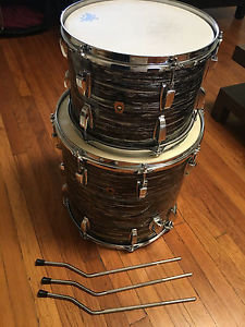 Ludwig Oyster Black Pearl Floor Tom and Rack Tom: Original Wrap 1966