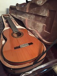 Valencia Custom Cutaway Classical-Electrical Guitar with Case