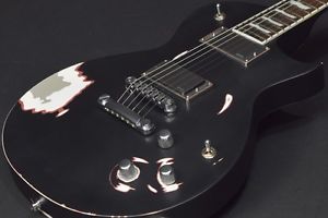 LTD  / BLACK TKUCKSTER w/hard case Free shipping Guiter From JAPAN