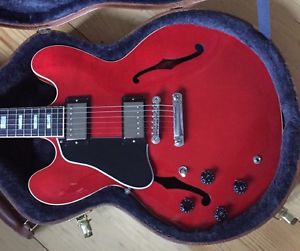 Gibson ES335 Memphis Semi Acoustic Lefty Left Hand Cherry Block Inlays 2015