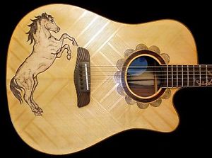 Blueberry  New Handmade Dreadnought Guitar "Horse"+Warranty & Hard Case