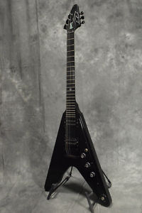 Gibson USA Flying V Gothic Satin Black Electric Guitar w/SoftCase Used #U233