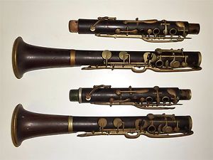Very Rare Wooden Buffet Crampon A Paris French (Clinton) LP Clarinets A & Bb