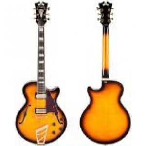 D'Angelico EXSS02 Semi-Hollow-Body Electric Guitar, Vintage Sunburst