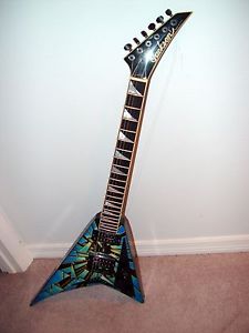 Custom Randy Rhodes Flying V Jackson Shattered Glass Guitar You wont find anothr