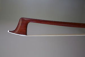 An over 3 years old silver mounted Pernambuco wood cello bow made by Valdecir