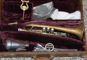 Vintage F.E. OLDS Recording CORNET, Los Angeles, Mendez Mouth Piece, Case & More