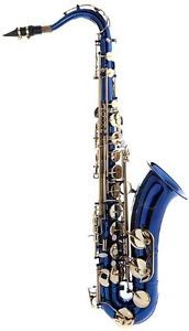Hawk WD-S411C-BL Tenor Saxophone with Case, Mouthpiece and Reed, Blue