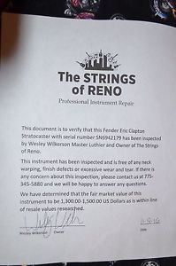 Fender Guitar Stratocaster, Eric Clapton Signature