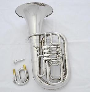 Professional Silver nickel Euphonium C/Bb Key Smoothly 4 Rotary Valve New Case