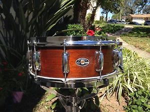 1977 SLINGERLAND BUDDY RICH TDR NATURAL MAHOGANY 5.5 X14 SNARE DRUM, A BEAUTY !