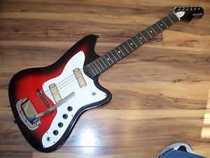 HOLIDAY BOBKAT BY HARMONY, 2 PICKUP, MID 60s MODEL, TREMELO BRIDGE WITH BAR, VGC