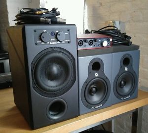 Equator audio d5 with Adam sub7 and focusrite Scarlett 2i2