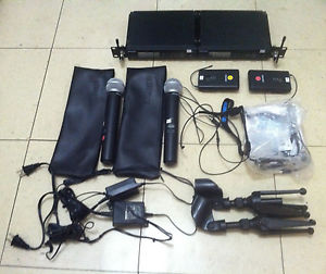 2 Shure SLX4 Wireless Handheld Microphone Systems w WH30 SLX1 SLX2 SM58 and more