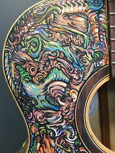 Blueberry New "John Lanthier" Handmade and Hand Painted Grand Concert Guitar