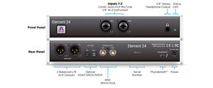 New Apogee Element 24 Thunderbolt Audio Interface Apple Macs 10 In & 12 Out I/O