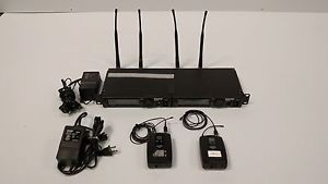 2x Shure ULXP4 Wireless Mic Transmitter and Receiver Set - Rack mount ready.
