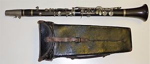 Antique Eb Boosey & Co Makers London Ebonite E clarinet in period case.