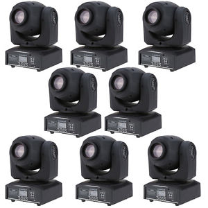 8PCS 50W RGBW LED Moving Head Stage DMX512 Disco DJ Bar Party Christmas Lights