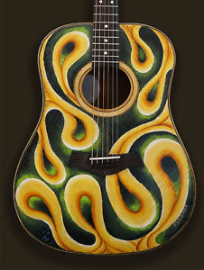 Blueberry Handmade Dreadnought Guitar "Melody" Hand Painted by Valeriya Khomar