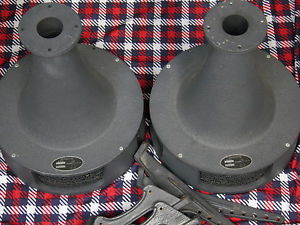 PAIR OF JBL 537-500 POTATO MASHER HORNS BY JIM LANSING BLACK WRINKLE FINISH WILL