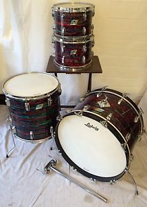 Vintage Ludwig Drum Set - "Psychedelic Red" - Made in USA