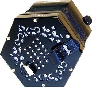 Stagi 48 Key ENGLISH system CONCERTINA, black fretted ends, made in Italy