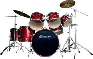 Profi- Drum Schlagzeug Set, 10-teilig, komplett mit Beckensatz