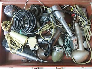 Lot 16 Vintage Mics Microphone Shure Turner Electro-Voice Realistic Bullet Harp