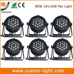 6pcs/lot 18X10W LED Flat Par Light RGBW DMX Control Party Disco Bar DJ