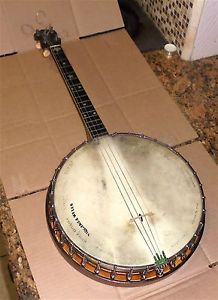 1915 VEGA TU-BA-PHONE STYLE M TENOR BANJO W/ RESONATOR & HARD SHELL CASE