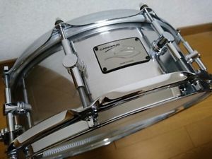 Used! CANOPUS S-1450 Steel Snare Drum 14"x5" Limited Hairline Chrome Made Japan