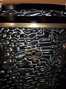 VINTAGE 1970 SLINGERLAND BLACK REPTILE SATIN FLAME DRUM SET.   BEAUTIFUL !